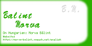 balint morva business card